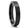 thumbnail image 1 of 4mm Black Tungsten Ring,Engagement Ring,Tungsten Carbide Ring,Unique Wedding Ring,Black Ring, 1 of 4