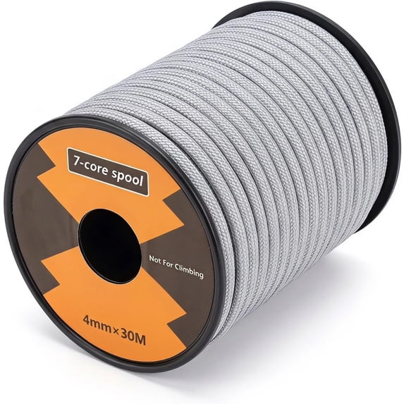 4mm Braided Macrame Rope-5/32 inch Gray Polyester Nylon Cord -99ft-Soft ...