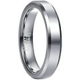 thumbnail image 1 of 4mm Classic Silver Tungsten Rings for Men Minimalist Wedding Band with Beveled Edges, 1 of 6