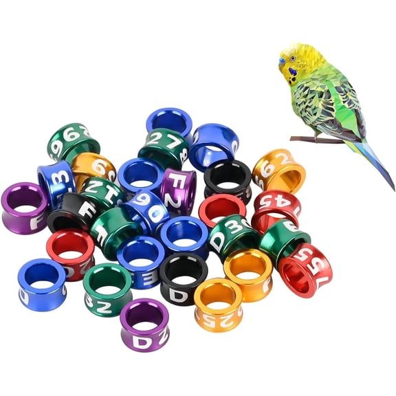4mm Closed Mouth Bird Leg Rings, 50Pcs Multicolor Aluminum Bird Identification Bands for Small Birds
