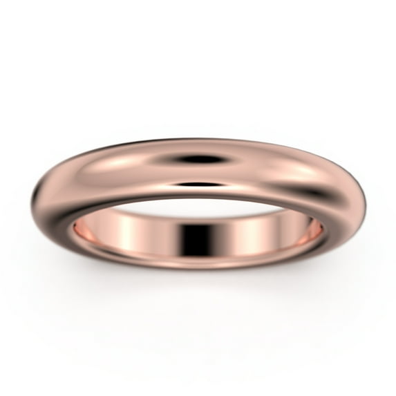 4mm Comfort Fit 18K Rose Gold Over Silver Wedding Ring