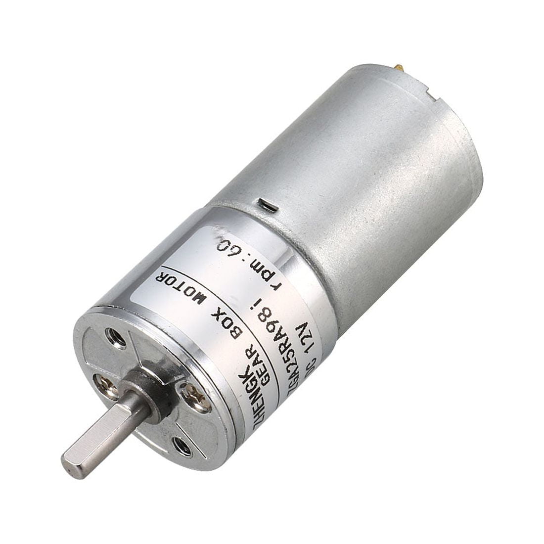 4mm D Shaped Shaft 60RPM Speed Cylinder Geared Box Motor DC 12V