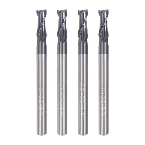 4mm Dia 4mm Straight Shank HRC45 Carbide AlTiN Coated 2 Flute Square End Mill 4pcs