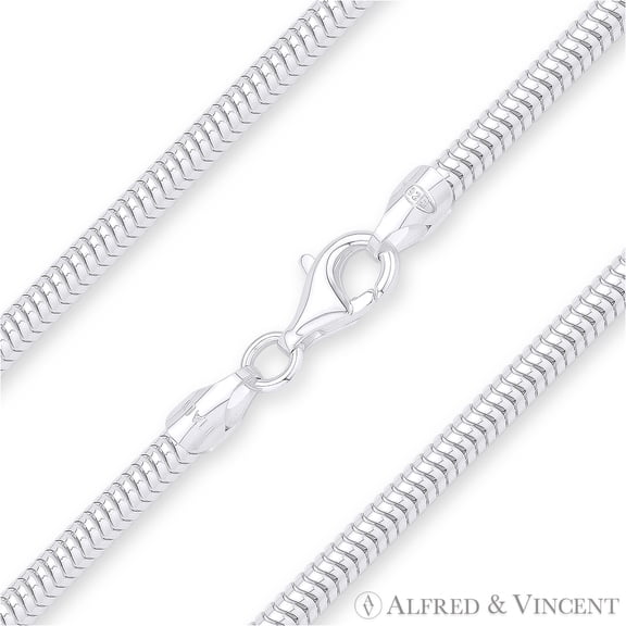 4mm Flexible Snake Link Italian Chain Necklace in .925 Sterling Silver