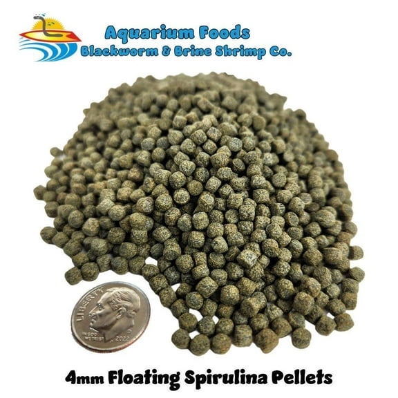 4mm Floating Spirulina Pellets Great For Saltwater, Tropical, Goldfish, Koi Fish2-lb