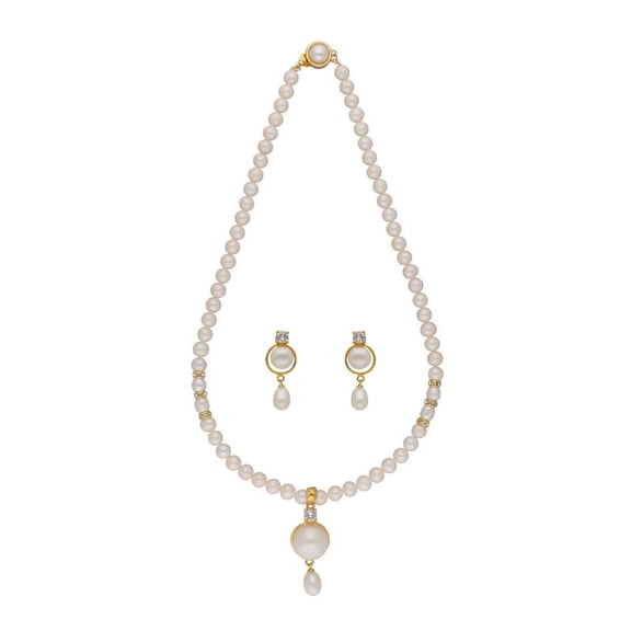 4mm Freshwater Single Drop Pearl Necklace Set Includes Earrings For Women