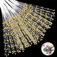 thumbnail image 1 of 4mm Gold Pearl Flowers Stick QZS Wedding Pearl Floral Picks Christmas Tree Topper Picks 50pcs DIY Beads Garland Accessories, 1 of 7