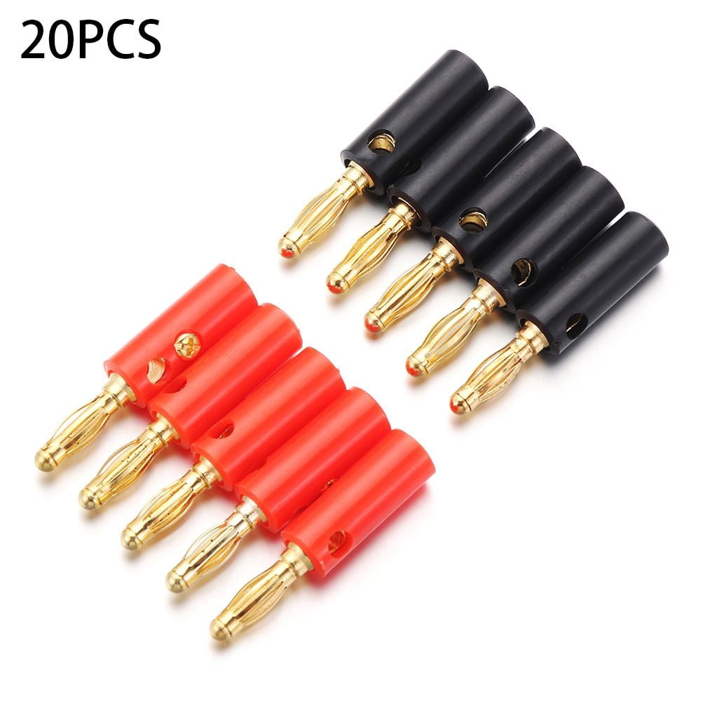 20pcs 4mm Connector Gold Plated Banana Audio Speaker Wire Cable - Foto 10