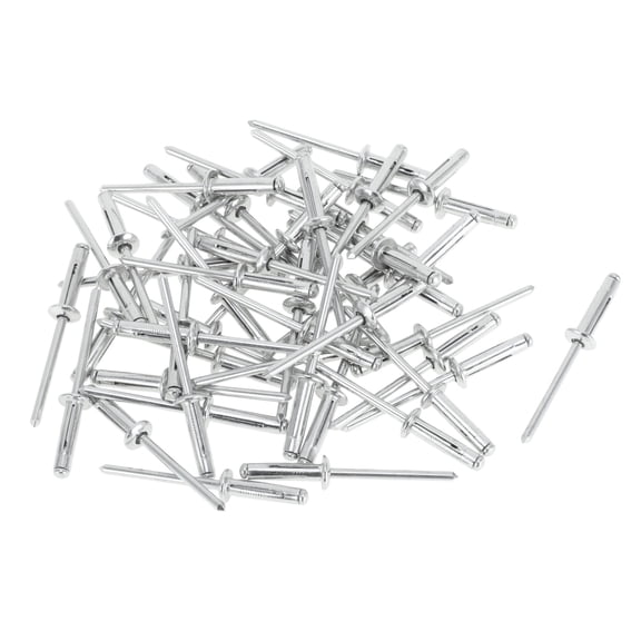 4mm Grip Diameter 14mm Grip Length 8.4mm Flange Diameter Dome Head Tri-Fold Rivets Repairing Tool Assortment Kit Aluminum 50 Pcs