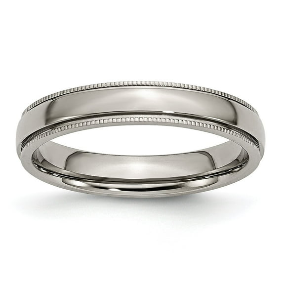 4mm Grooved and Beaded Edge Titanium Band