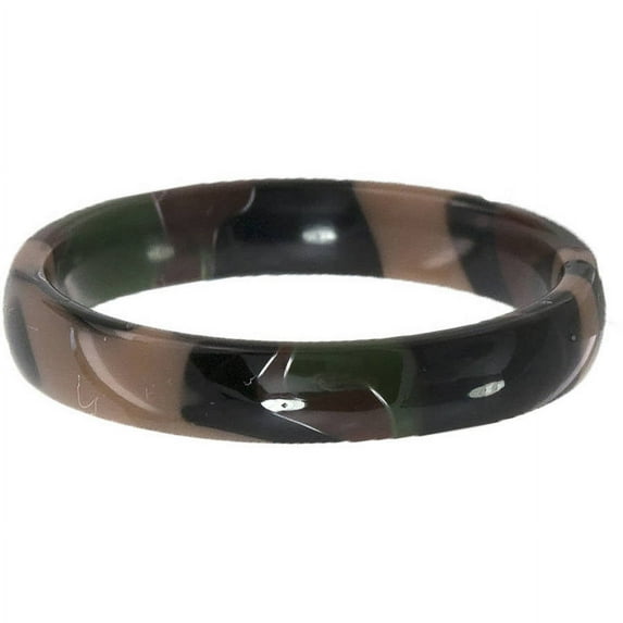 4mm Half-Round Camo Swirl Stackable Ring