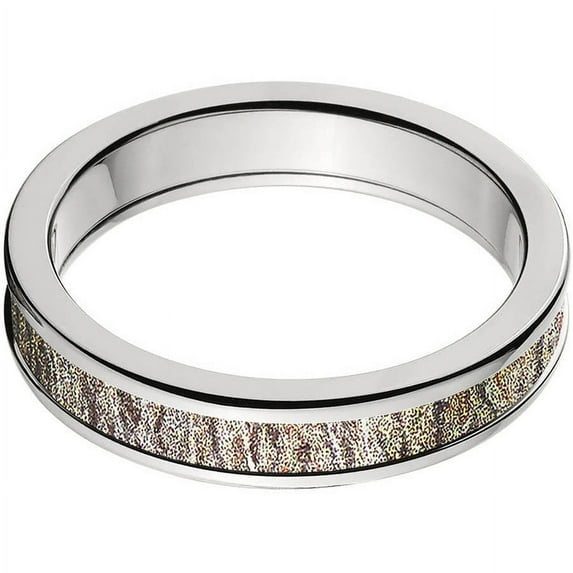 4mm Half-Round Titanium Ring with a Mossy Oak Brush Camo Inlay