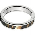 thumbnail image 1 of 4mm Half-Round Titanium Ring with a Mossy Oak Shadow grass Camo Inlay, 1 of 3