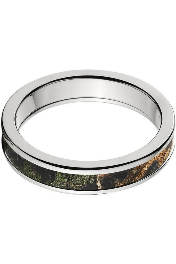 4mm Half-Round Titanium Ring with a RealTree Extra Camo Inlay