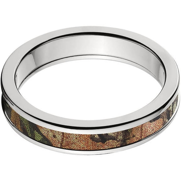 4mm Half-Round Titanium Ring with a RealTree Extra Green Camo Inlay