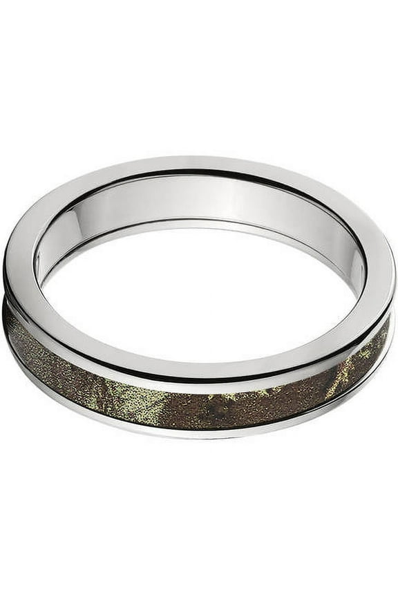 4mm Half-Round Titanium Ring with a RealTree Max 1 Camo Inlay