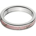 thumbnail image 1 of 4mm Half-Round Titanium Ring with a RealTree Pink Camo Inlay, 1 of 3