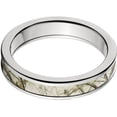 thumbnail image 1 of 4mm Half-Round Titanium Ring with a RealTree Snow Camo Inlay, 1 of 3