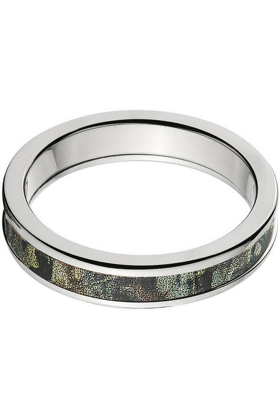4mm Half-Round Titanium Ring with a RealTree Timber Camo Inlay