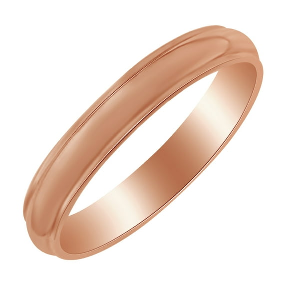 AFFY 4mm Half Round With Edge Band Ring in 10k Rose Gold Ring Size - 12
