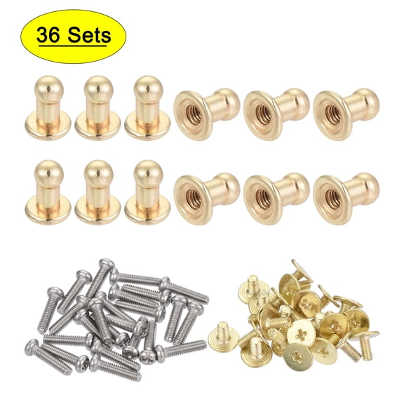 4mm Head Dia. Knobs Pull Handle Zinc Alloy Light Gold 36Pack