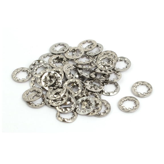 4mm Inner Dia 304 Stainless Steel Internal Serrated Lock Washer Gray 50pcs