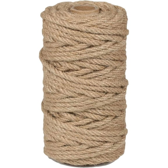 4mm Jute Rope 120 Feet Twisted Heavy Duty and Thick Twine Rope for Cat Scratcher Scratching Post Tree Craft Projects Gardening Home Decoration Packing Bundling (120FT * 4mm)