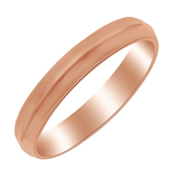 AFFY 4mm Knife Edge Comfort Fit Band Ring in 10k Rose Gold Ring Size - 6.5