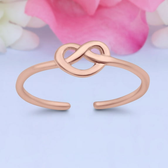 4mm Mini Pretzel Heart Toe Band Ring 925 Sterling Silver Thin Adjustable Rings For Women