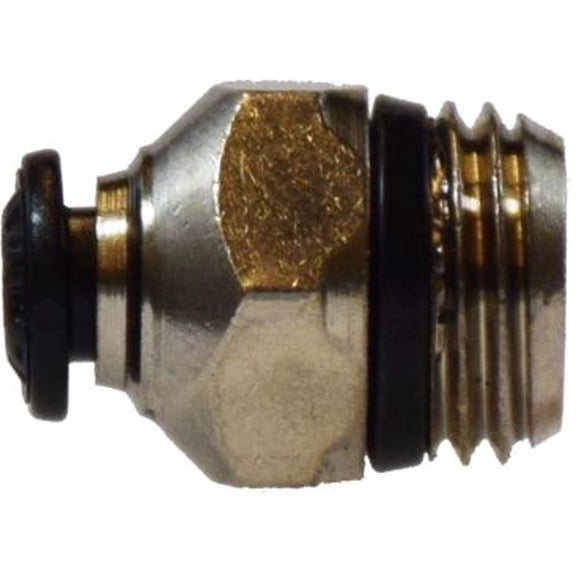 4mm OD X 1/4 MIP Adapter Nickel-Plated, Nickel Plated Push In Fittings, Brass Fittings
