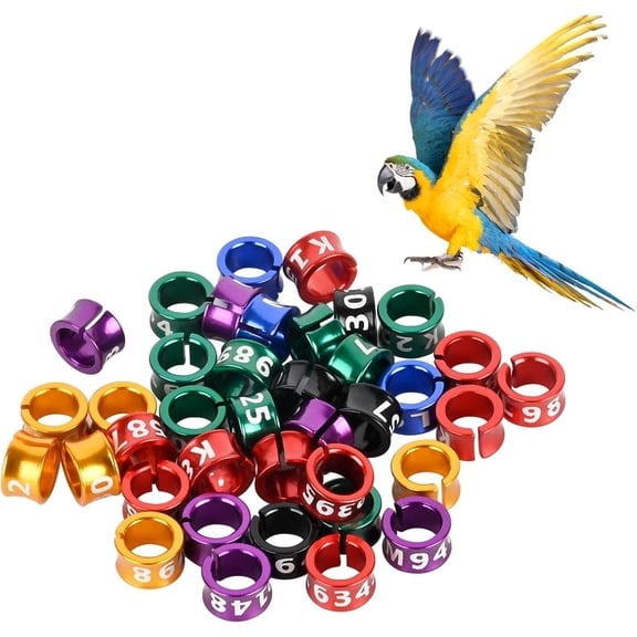 4mm Open Bird Foot Ring, Aluminum Alloy Split Bird Leg Ring for Parrots,Hibiscus,Peonies,Pigeons (50pcs)