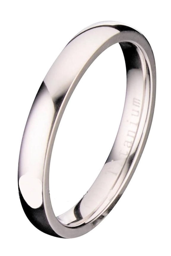 4mm Polished Comfort Fit Titanium Wedding Ring  Band