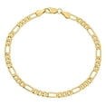 thumbnail image 1 of 4mm Polished Flat Figaro Chain Bracelet, 9 inches + Gift Box, 1 of 7