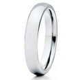 thumbnail image 1 of 4mm Polished Silver Tungsten Wedding Band Gray Tungsten Carbide Ring Dome Shape Unisex Comfort Fit (10), 1 of 3