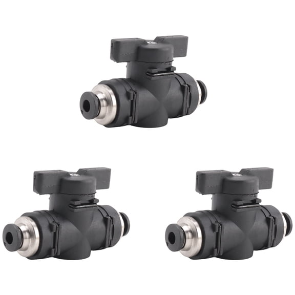 4mm Push Connect Valve Ball Valve 4mm Air Flow Control Valve Quick Connect Valve Tube Fittings 3 Pack