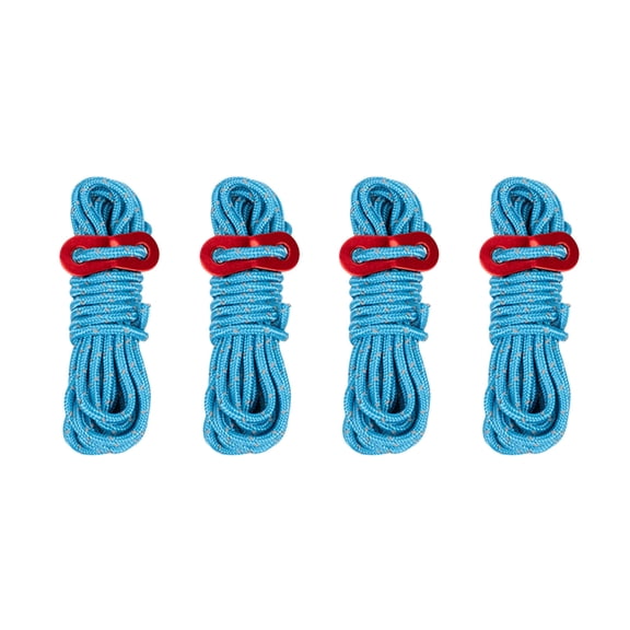 4mm Reflective Tent Wind Rope Guy Lines - 4 Pack 400cm High Strength Polyester Awning Pole Pull Rope for Camping Hiking Outdoor Shelter Security
