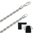 thumbnail image 1 of 4mm Rhodium Plated Twisted Rope Chain Necklace, 24 inches, 1 of 7