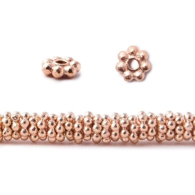 4mm Rose Gold Plated Copper Spacer 8 inch 150 pcs