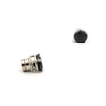 thumbnail image 1 of 4mm Round Cut Jet Cubic Zirconia 4-Prong Magnetic Stud Earrings, Black/Silver-Tone, 1 of 3