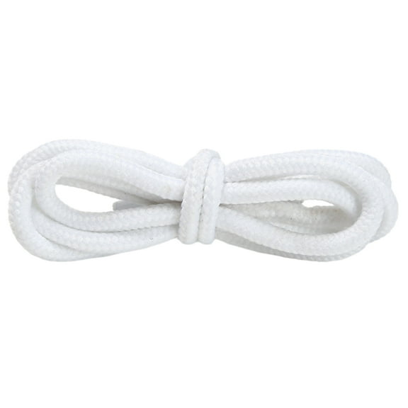 4mm Round Polyester Shoelaces 1/8" Solid Color All Shoe Types 4 Feet Long 1 Pair, White