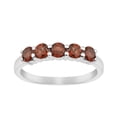 thumbnail image 1 of Mooneye 4mm Round Shape Garnet 925 Sterling Silver Half-Eternity Women Stackable Wedding Ring, 1 of 7