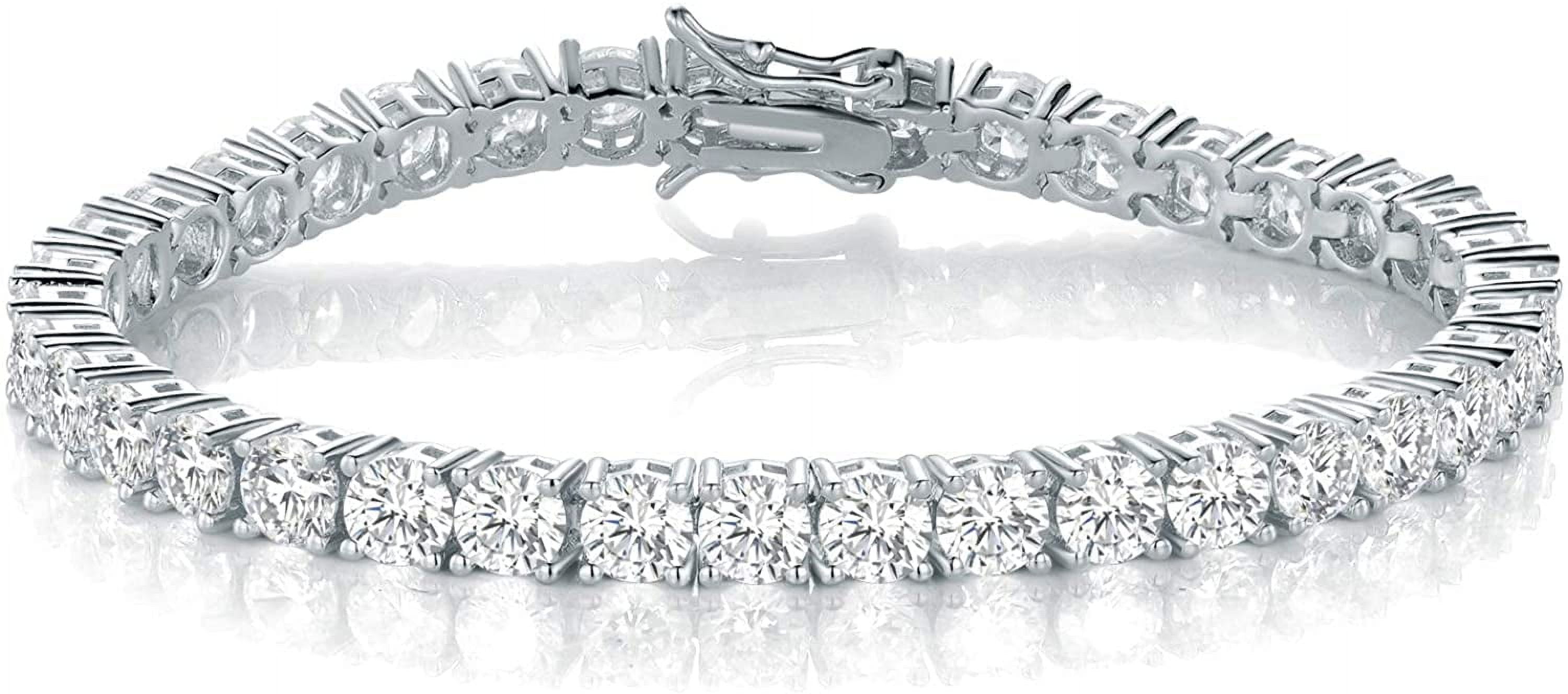 4mm Simulated Diamond Tennis Bracelet for Women 925 Sterling