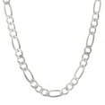 thumbnail image 1 of 4mm Solid .925 Sterling Silver Flat Figaro Chain Necklace, 30 inches, 1 of 7