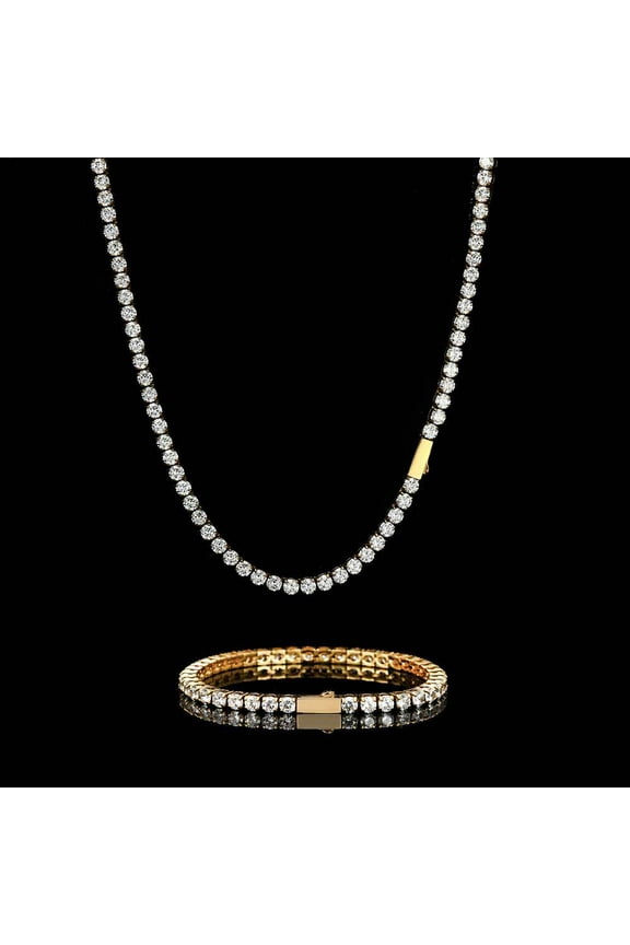 4mm Spring Buckle Stainless Steel Tennis Chain Necklace Bracelet