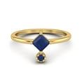 thumbnail image 1 of 4mm Square Blue Sapphire 925 Sterling Silver Gold Vermeil Women Mother's Day Gift Stackable Ring, 1 of 1