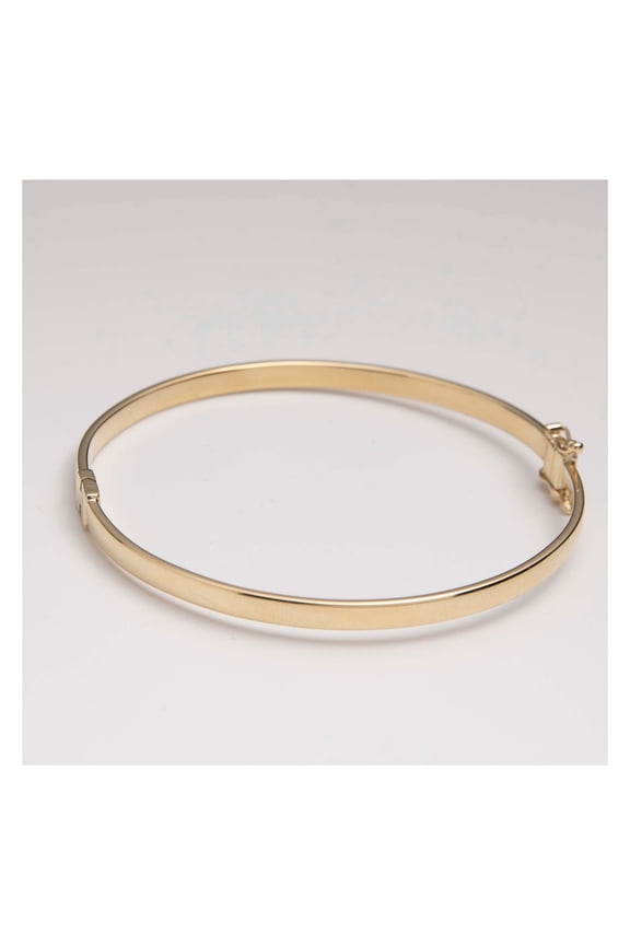 4mm Square Tube Women's Adult Bangle Bracelet 10K Yellow Gold, 4.82 Gr - Goldum NYC
