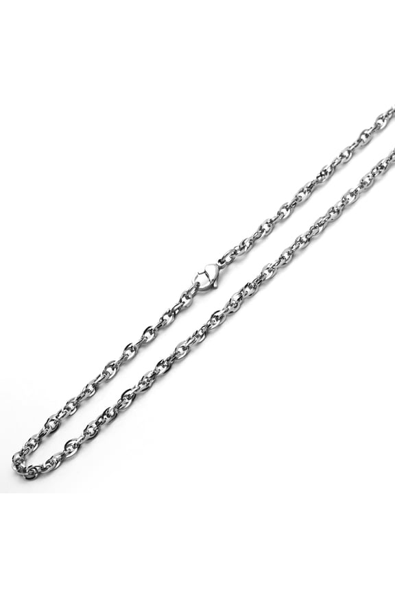 4mm Stainless Steel Chain Necklaces Double Loop Welded Link Chain ( Available Length 18", 20", 24")
