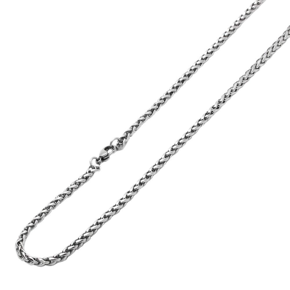 4mm Stainless Steel Chain Necklaces Spiga Wheat Chain