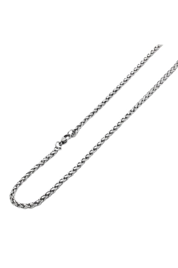 4mm Stainless Steel Chain Necklaces Spiga Wheat Chain ( Available Length 20", 22", 24")