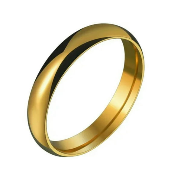 4mm Stainless Steel Men Women Bands Silver/Gold Plated Engagement Ring Size 6-11